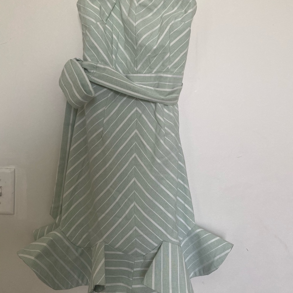 Strapless green dress